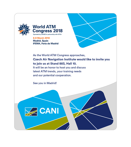 Czech Air Navigation Institute will be exhibiting at World ATM Congress 2018 in Madrid, 6-8 March