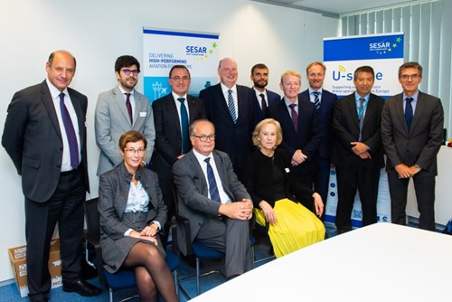 All attendees at the signing of the Memorandum of Understanding between SESAR Deployment Alliance (SDA), acting as the SESAR Deployment Manager (SDM), and EUROCONTROL