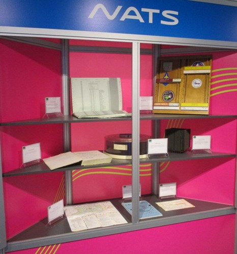 Display of artifacts – log books including the first National Airspace System (NAS) logbook and the final flight strip for Concorde