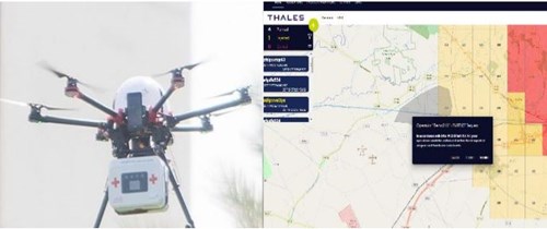 Thales demonstrates ECOsystem UTM automatic drone flight authorization incorporating FAA LAANC concept