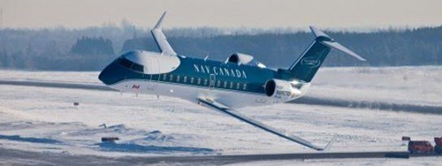 NAV CANADA's specially equipped Bombardier aircraft with both top and bottom mounted 125 watt ADS-B antennas