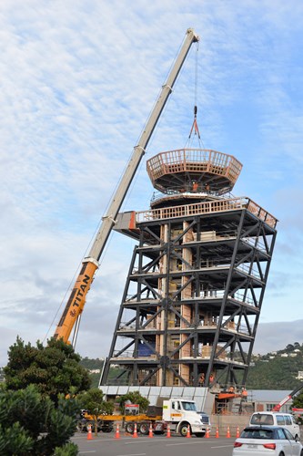Wellington’s new air traffic control tower reaches height
