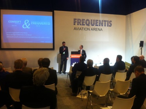 Comsoft Solutions’ Markus Heichel, and Frequentis’ Günter Graf presenting Frequentis and Comsoft Solutions’ future plans – Working in Collaboration for a Safer World