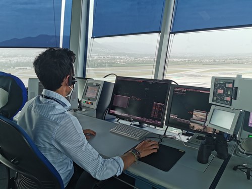 ENAIRE air traffic controller in Malaga Tower