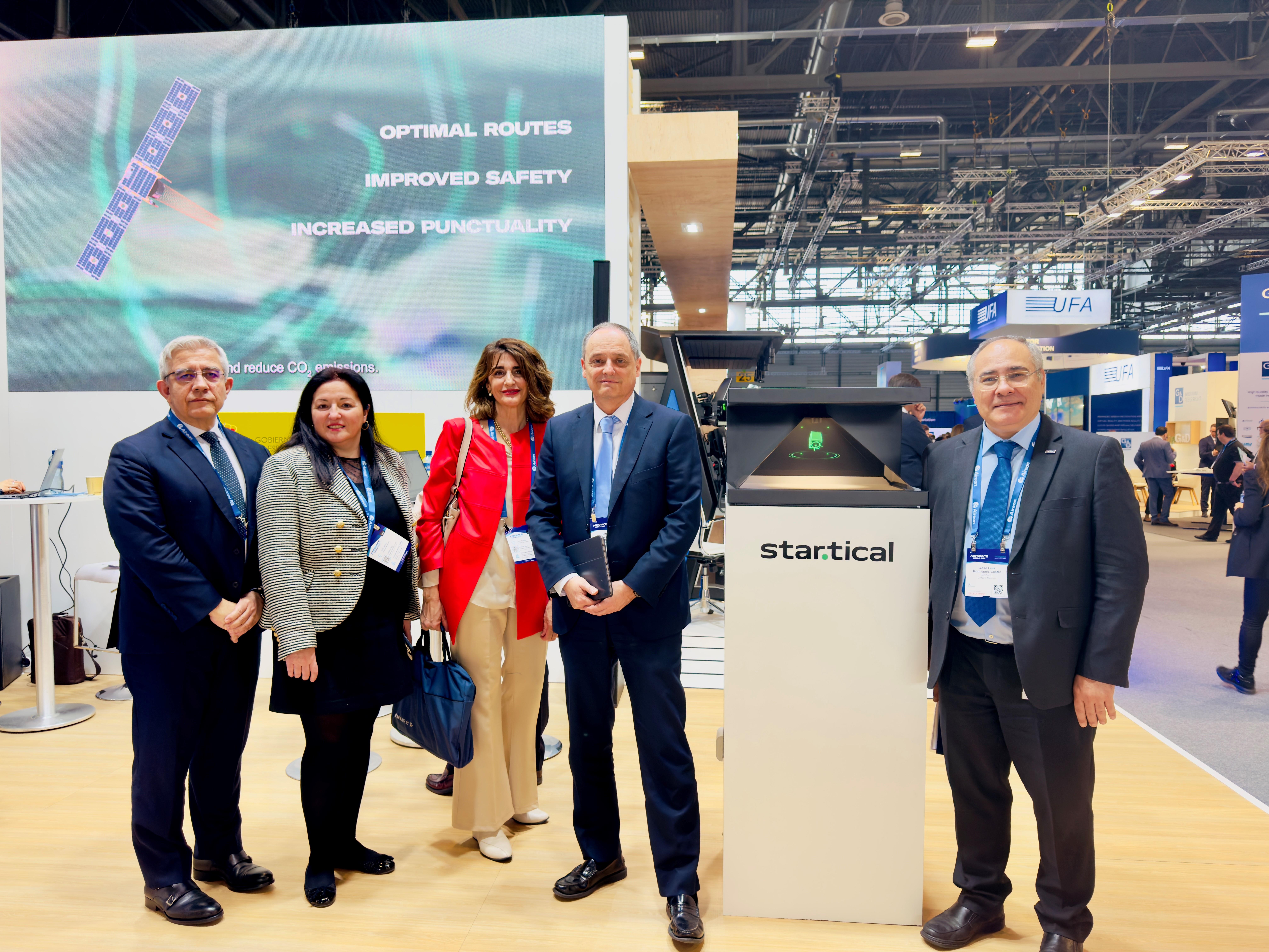 From left to right, ENAIRE directors José Luis Meler, Laura Garcés, Mariluz de Mateo, Enrique Maurer and José Luis Rodríguez at Airspace World 2024