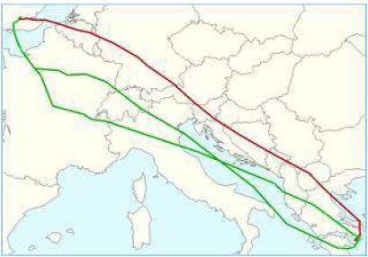 London-Athens route