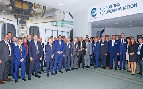 The attendees of the high-level CEO meeting at EUROCONTROL's headquarters in Brussels.