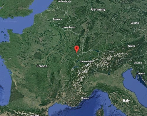 Location of Montbeliard for this year's 63rd Coupe Aeronautique Gordon Bennett
