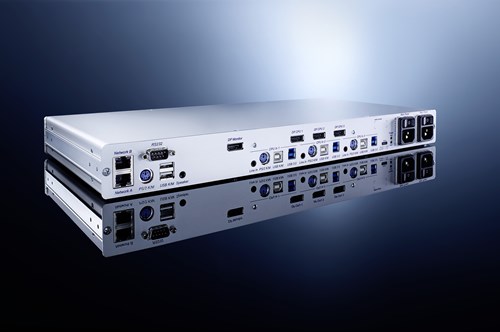 The KVM switch DP1.2-MUX3-ATC enables extremely fast switching between computers. The KVM switch DP1.2-MUX3-ATC enables extremely fast switching between computers.