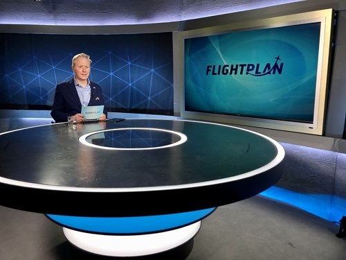 Inmarsat Aviation Vice President Dominic Walters at the FlightPlan studio