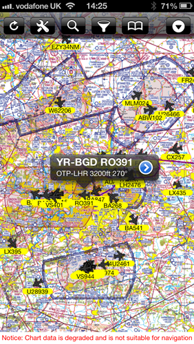 Planefinder App from Pinkfroot using NATS ATC Navigation Maps