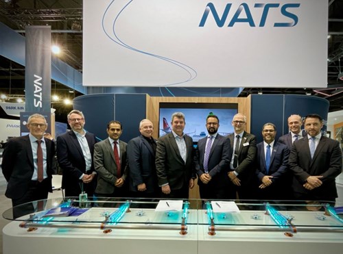 NATS CEO, Martin Rolfe (centre left) and SANS CEO, Abdulaziz Salem Alzaid (centre right) signed the agreement at CANSO Airspace World.