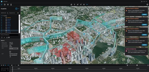 The interface of OneSky’s UTM system developed for Singapore’s unique urban high-rise environment | Photo credit: OneSky