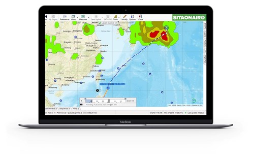 SITAONAIR's FlightTracker displaying
