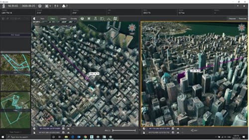 Kongsberg Geospatial’s IRIS UxS system integrates data from Unifly’s BLIP platform as part of its real-time airspace picture. 