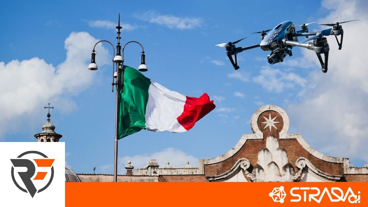 Drone flying in Italy