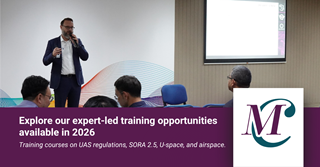 Our training opportunities on UAS regulations, SORA 2.5, U-space, and Airspace in 2026